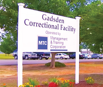 Sign at the entrance of Gadsden Correctional Facility